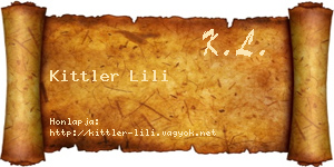 Kittler Lili névjegykártya